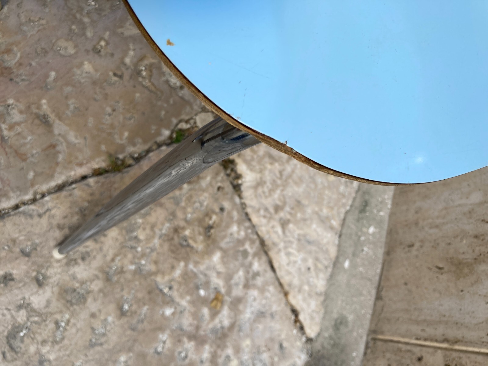 Sedia Di Design Della Metà Del '900 In Metallo Cromato E Formica