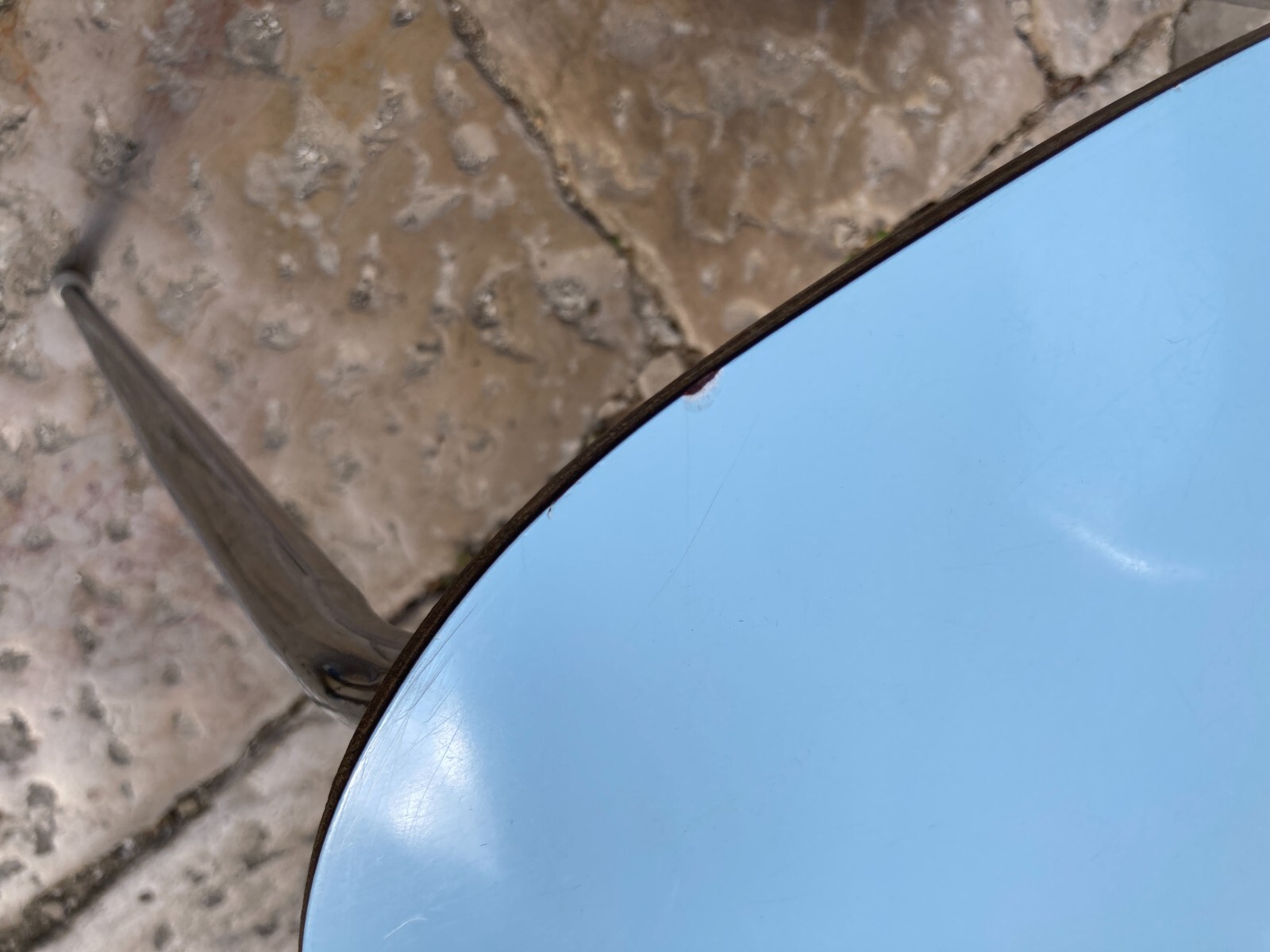 Sedia Di Design Della Metà Del '900 In Metallo Cromato E Formica