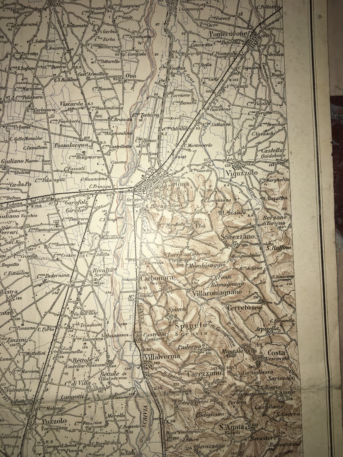Militaria   Grande Cartografia d'Epoca   Torino, Alessandria, Asti, Vercelli   1939