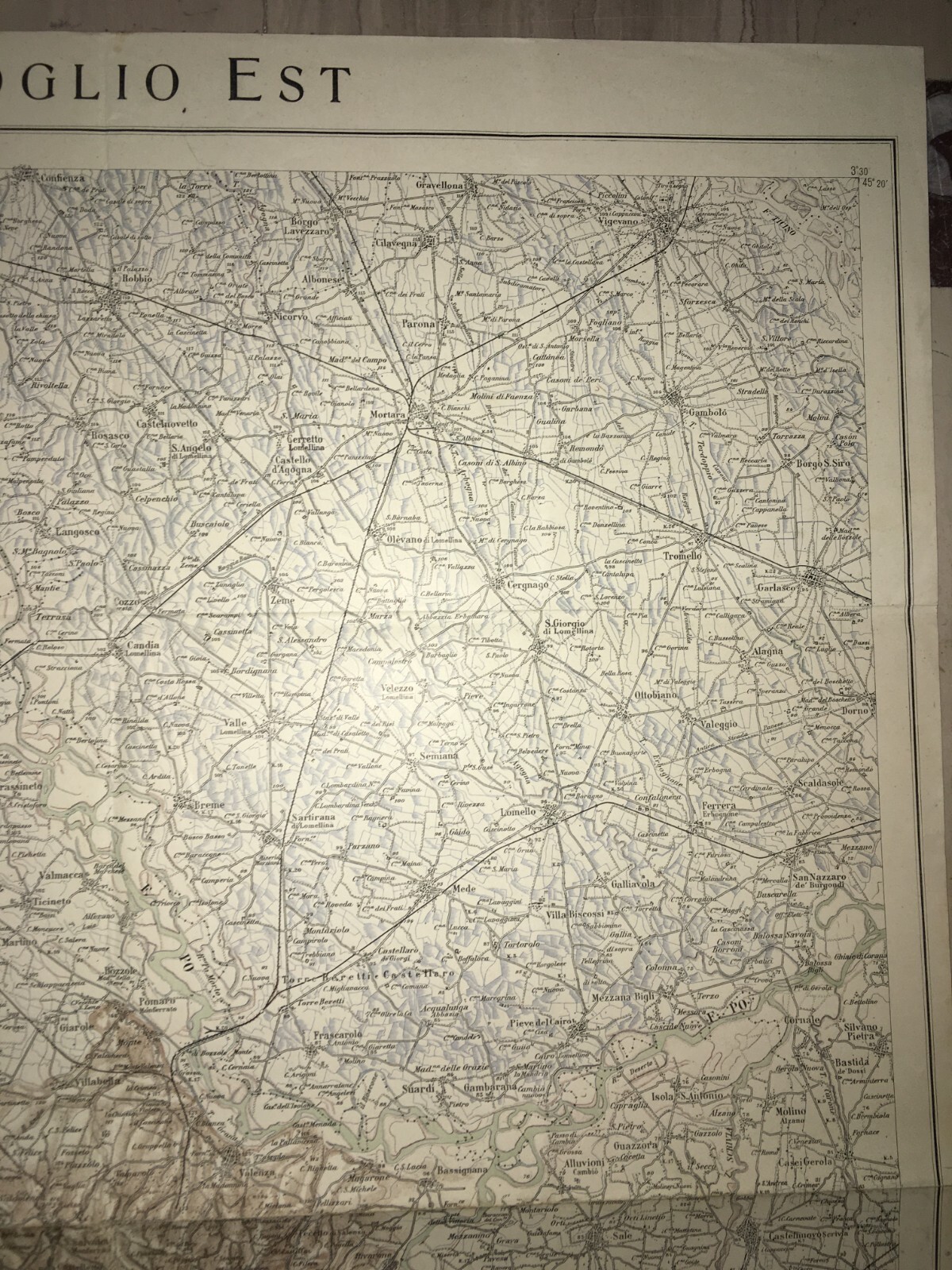 Militaria   Grande Cartografia d'Epoca   Torino, Alessandria, Asti, Vercelli   1939
