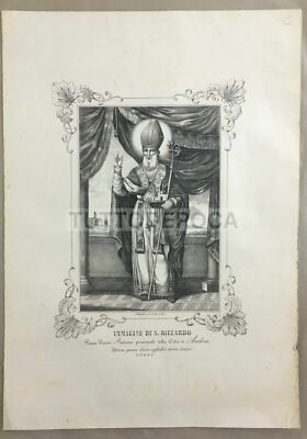 San Riccardo Di Andria, Antica Stampa Popolare Devozionale, Litografia Sorace