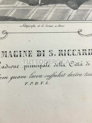 San Riccardo Di Andria, Antica Stampa Popolare Devozionale, Litografia Sorace
