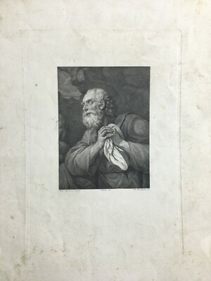 Incisione Devozionale, Santo Da Annibale Carracci, Francesco Rosaspina, Metà XIX Secolo