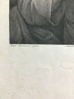Incisione Devozionale, Santo Da Annibale Carracci, Francesco Rosaspina, Metà XIX Secolo