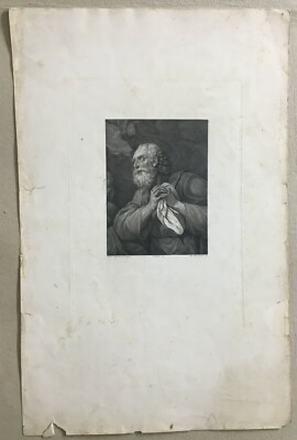 Incisione Devozionale, Santo Da Annibale Carracci, Francesco Rosaspina, Metà XIX Secolo