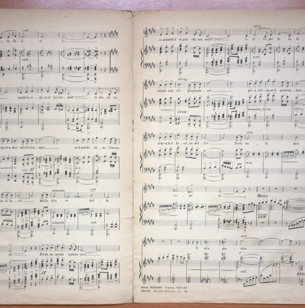 Appassionatamente Valzer Intermezzo   Spartito Musicale Illustrato   Dino Rulli, 1941
