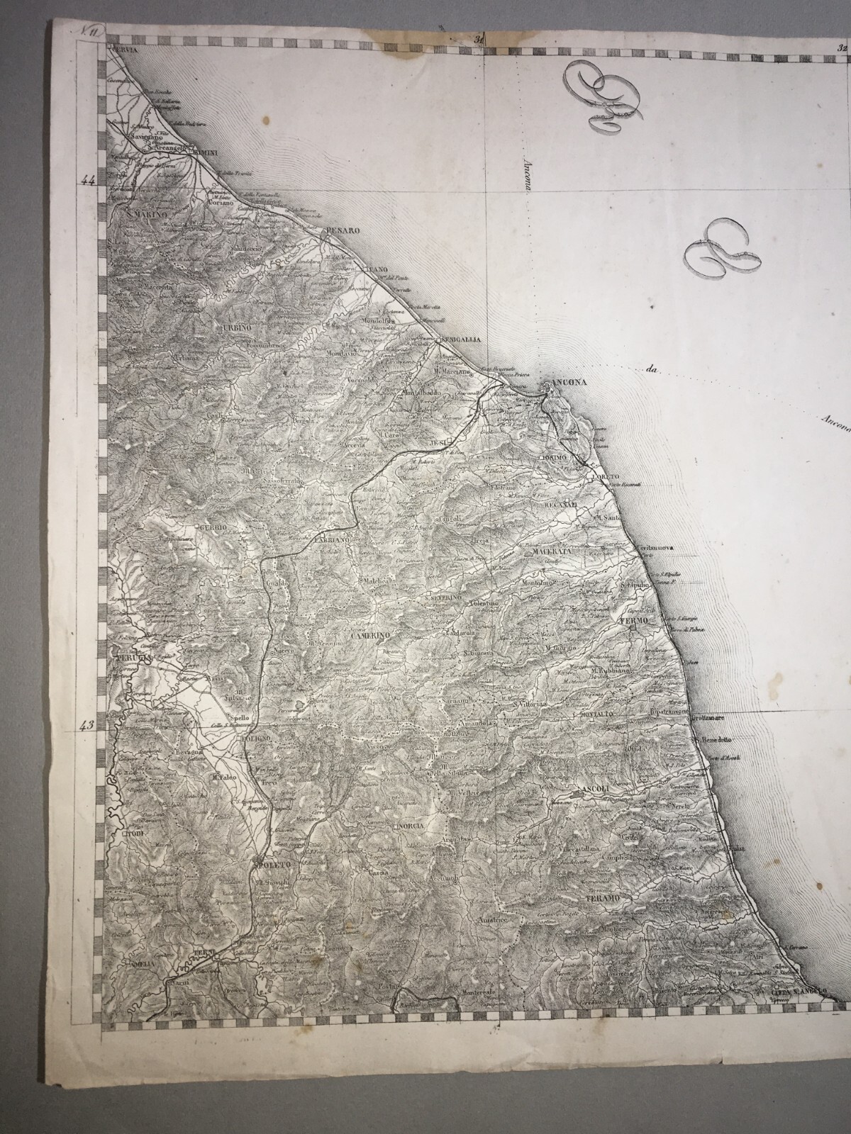Antica Cartografia Delle Marche: Ancona, Pesaro, Macerata, Fermo, Ascoli Piceno, Urbino XIX Secolo