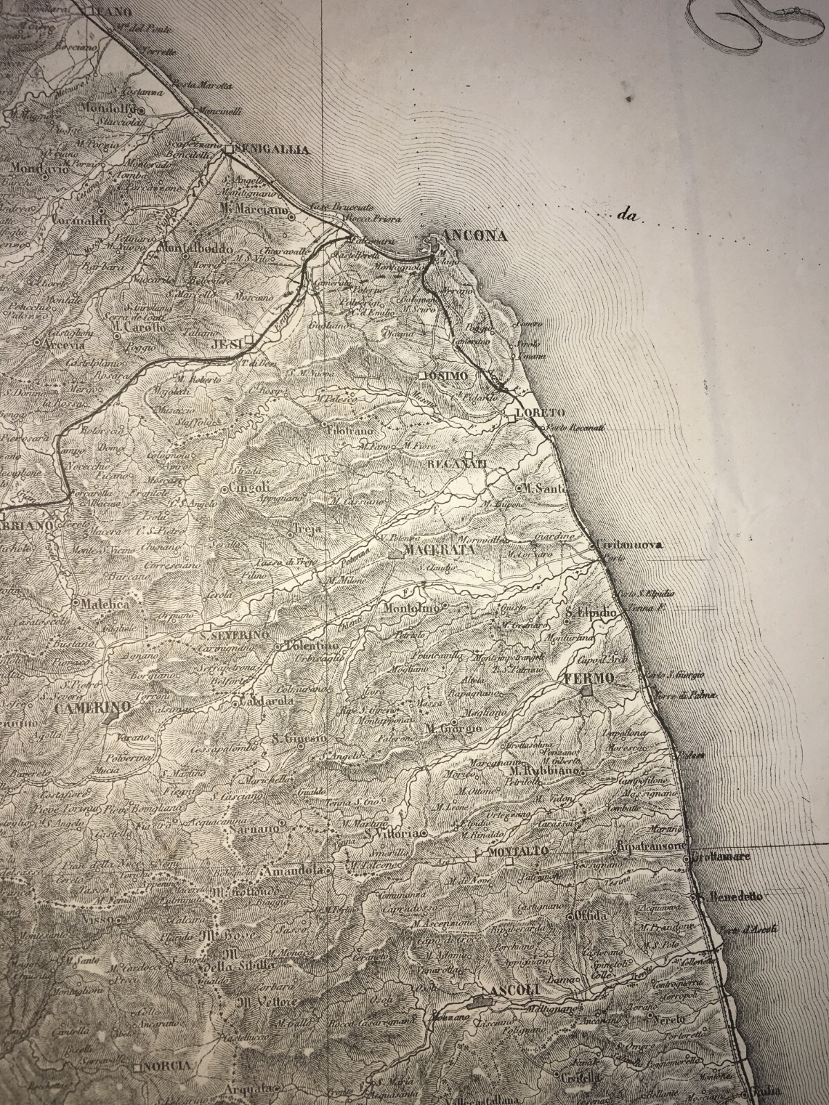 Antica Cartografia Delle Marche: Ancona, Pesaro, Macerata, Fermo, Ascoli Piceno, Urbino XIX Secolo
