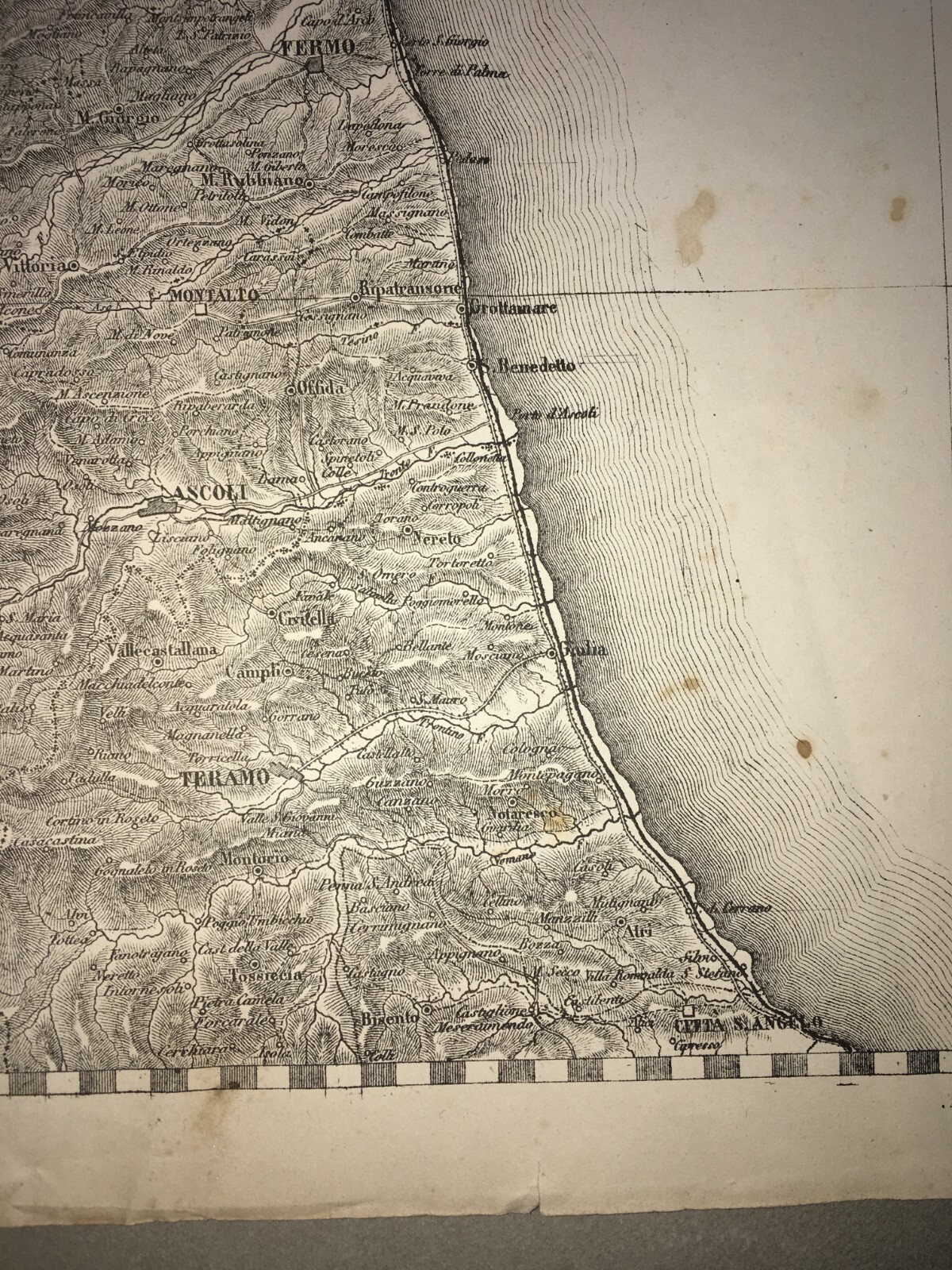 Antica Cartografia Delle Marche: Ancona, Pesaro, Macerata, Fermo, Ascoli Piceno, Urbino XIX Secolo