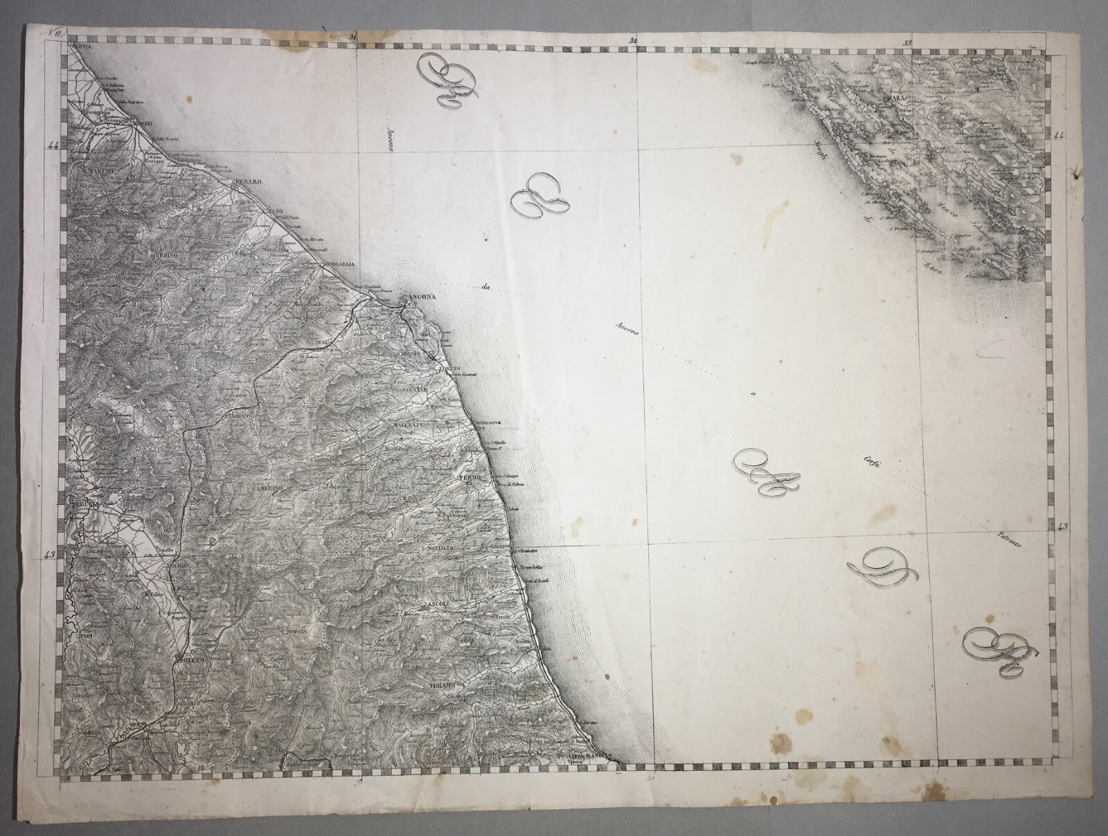Antica Cartografia Delle Marche: Ancona, Pesaro, Macerata, Fermo, Ascoli Piceno, Urbino XIX Secolo