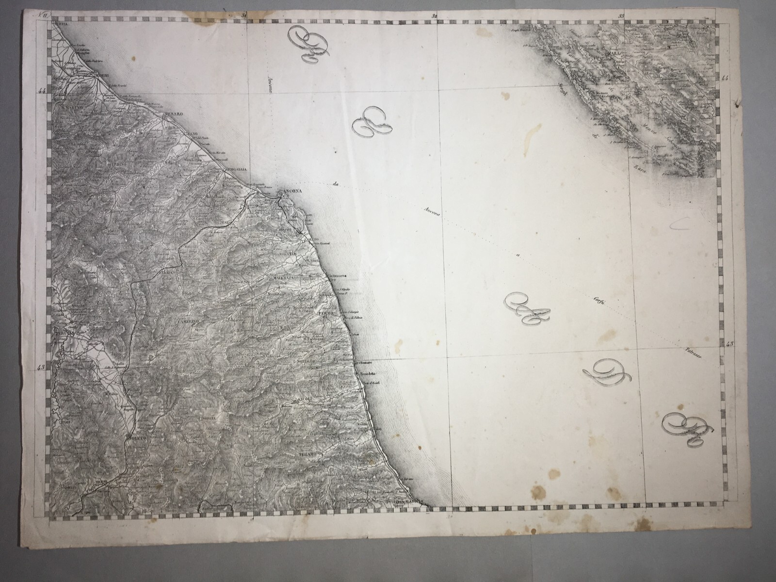 Antica Cartografia Delle Marche: Ancona, Pesaro, Macerata, Fermo, Ascoli Piceno, Urbino XIX Secolo