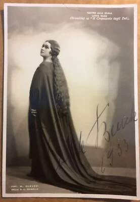 1933 Lotte Burk in the Role of Brunnhilde, Teatro alla Scala, Autographed Photo Postcard