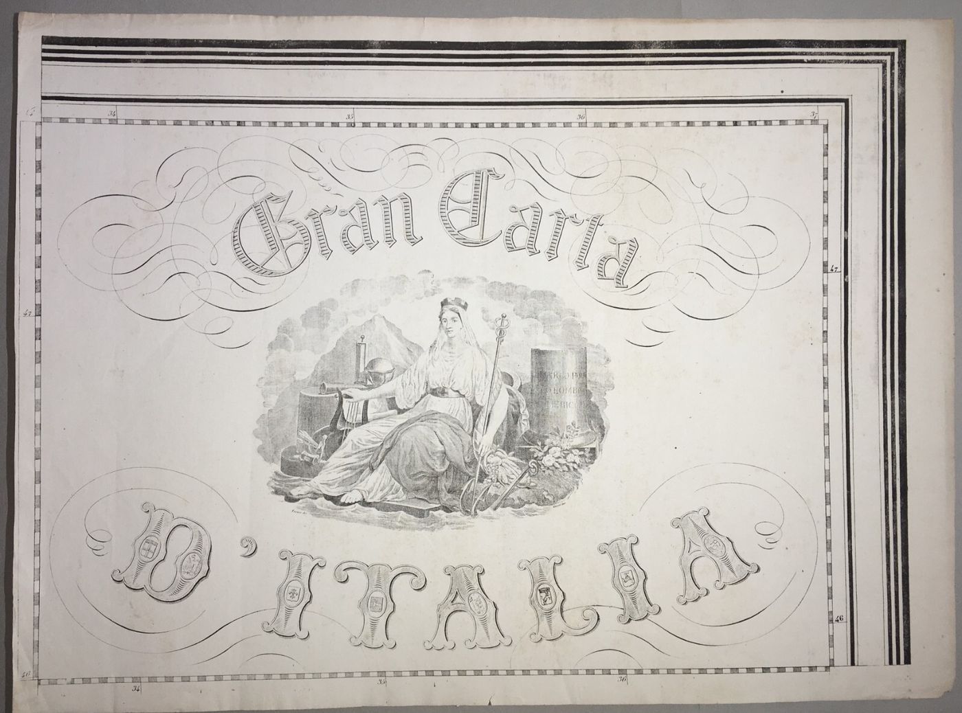 Cartografia Italiana: Gran Carta d'Italia (Civelli), Allegoria Dell'Italia E Araldica