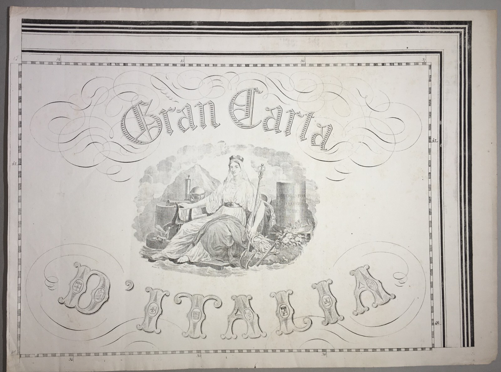 Cartografia Italiana: Gran Carta d'Italia (Civelli), Allegoria Dell'Italia E Araldica