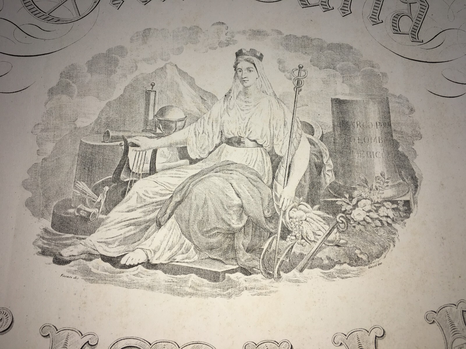 Cartografia Italiana: Gran Carta d'Italia (Civelli), Allegoria Dell'Italia E Araldica