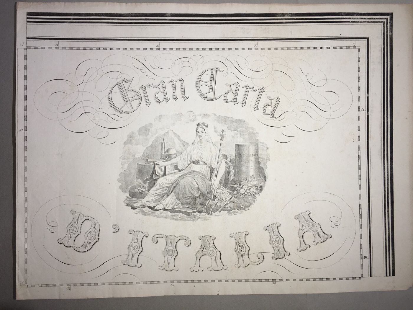 Cartografia Italiana: Gran Carta d'Italia (Civelli), Allegoria Dell'Italia E Araldica