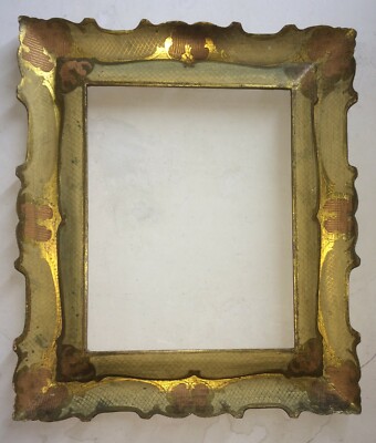 Cornice Artistica d'Epoca Con Decorazione Policroma E Dorata