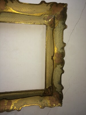Cornice Artistica d'Epoca Con Decorazione Policroma E Dorata
