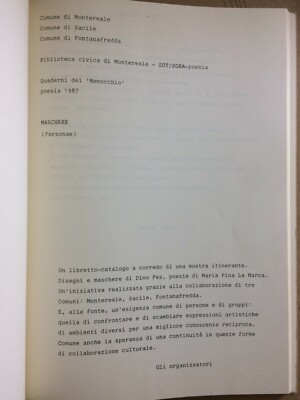 Friuli, Montereale, Sacile, Fontanafredda: Maschere   Dino Pes E Maria Pina La Marca, 1987