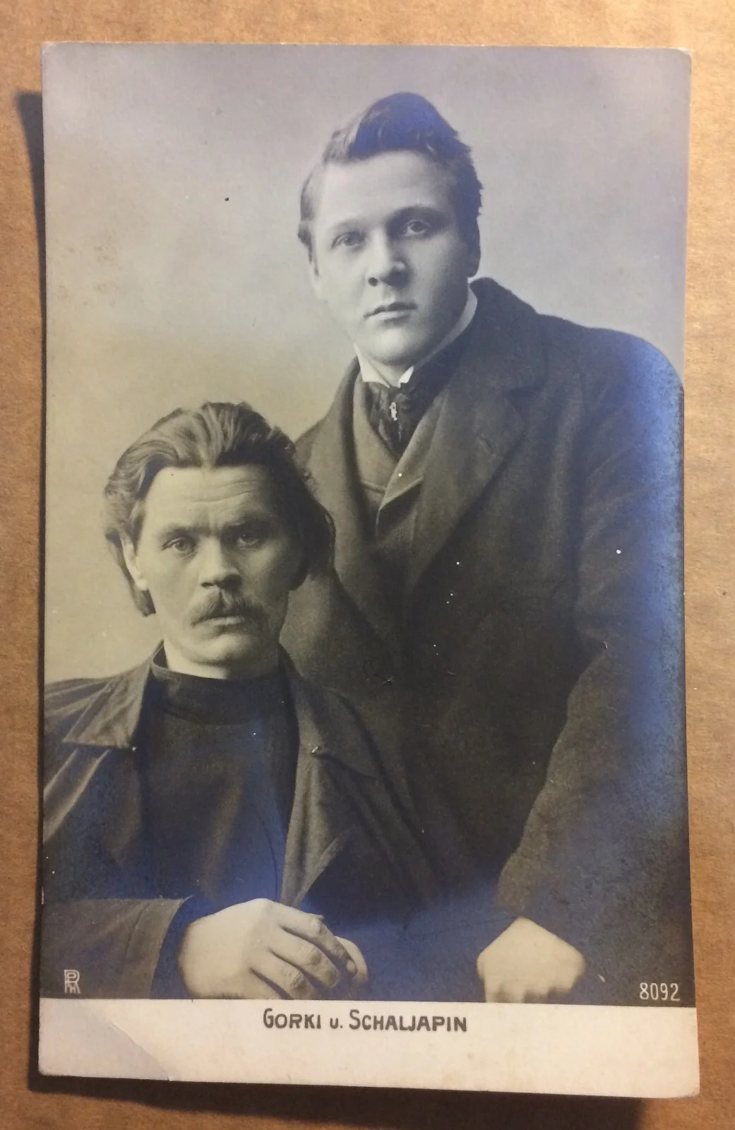 Gorky and Chaliapin, Antique Photographic Portrait: Theatre and Music, Russia