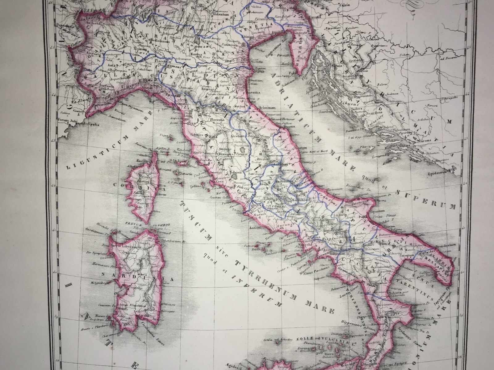 Carta Dell'Italia Antica Con Suddivisioni Romane