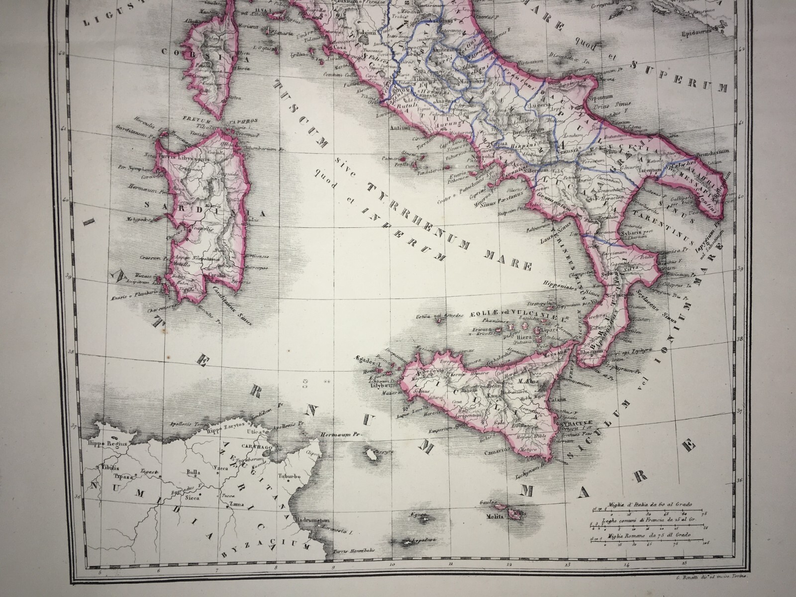Carta Dell'Italia Antica Con Suddivisioni Romane