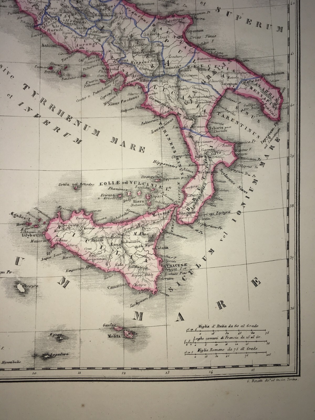 Carta Dell'Italia Antica Con Suddivisioni Romane