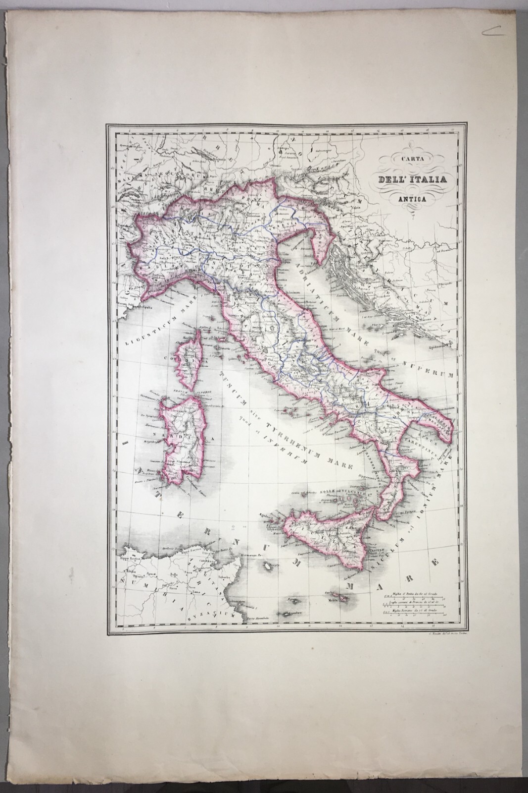 Carta Dell'Italia Antica Con Suddivisioni Romane
