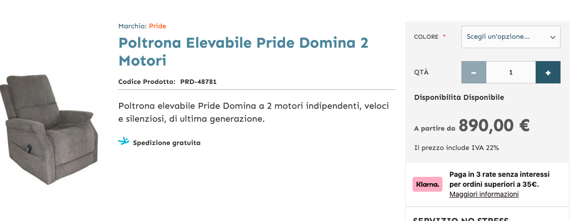 Poltrona Elevabile Ortopedica