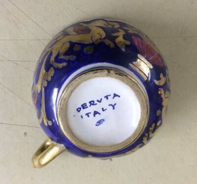 Ceramica Araldica, Tazza In Maiolica Di Deruta Con Draghi Alati