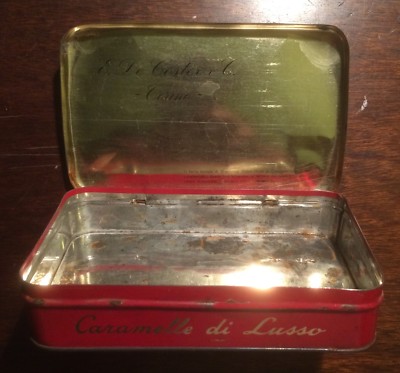 Dolciaria: Caramelle, Bonbons, Banditismo. De Coster, Torino. Scatola Pubblicitaria