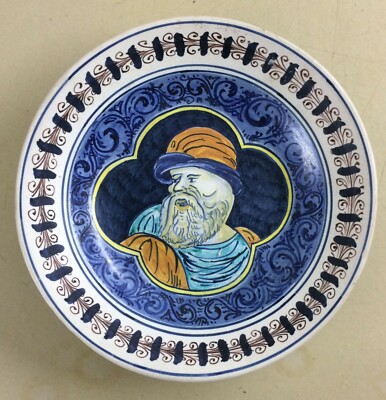 Abruzzo, Castelli. Ceramica Figurata Con Ritratto Artistico, Opera Di Egidio Rosa. XX Secolo