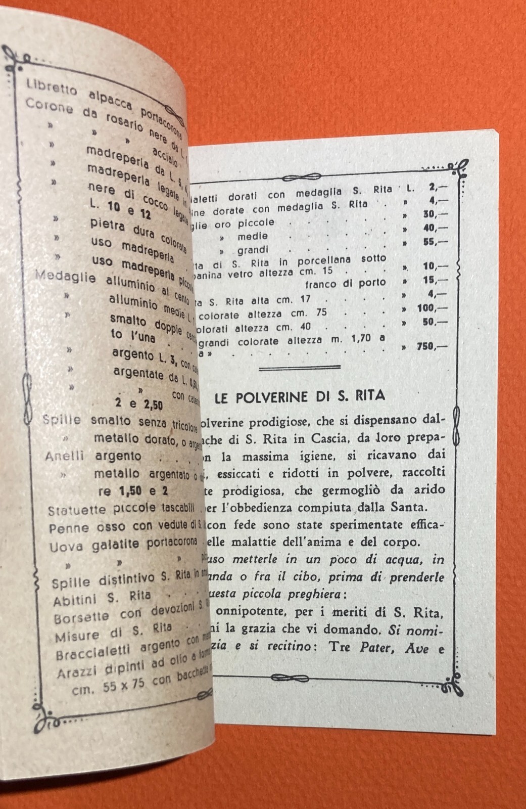 Santa Rita Da Cascia: Novena E Opuscolo Pubblicitario Devozionale