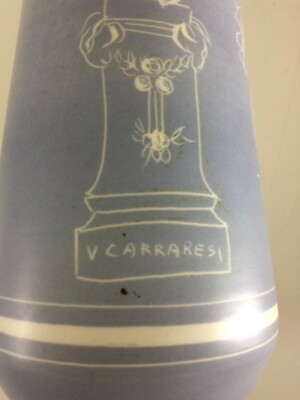 Artistico Vaso In Ceramica: Soggetto Classico Mitologico, Virgilio Carraresi