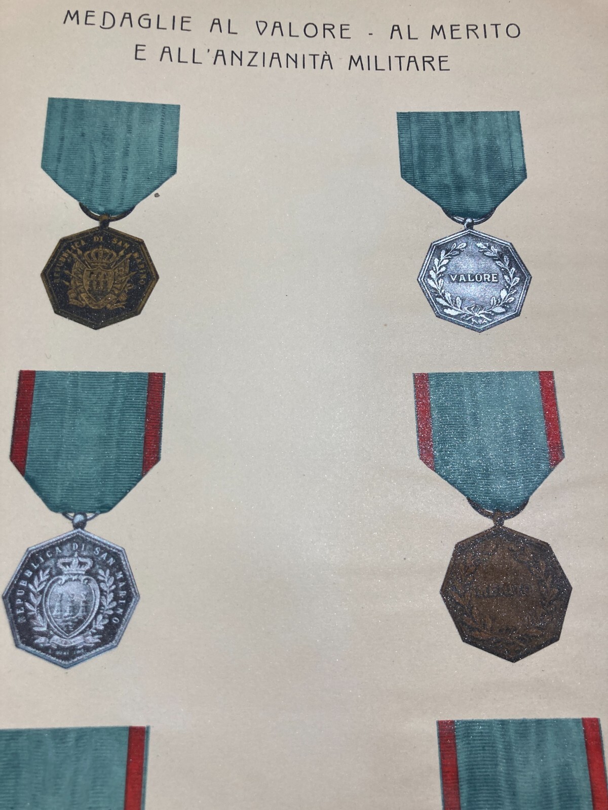 San Marino   Araldica   Militaria   Medaglie Al Valore E Anzianità Militare   Cromolitografia