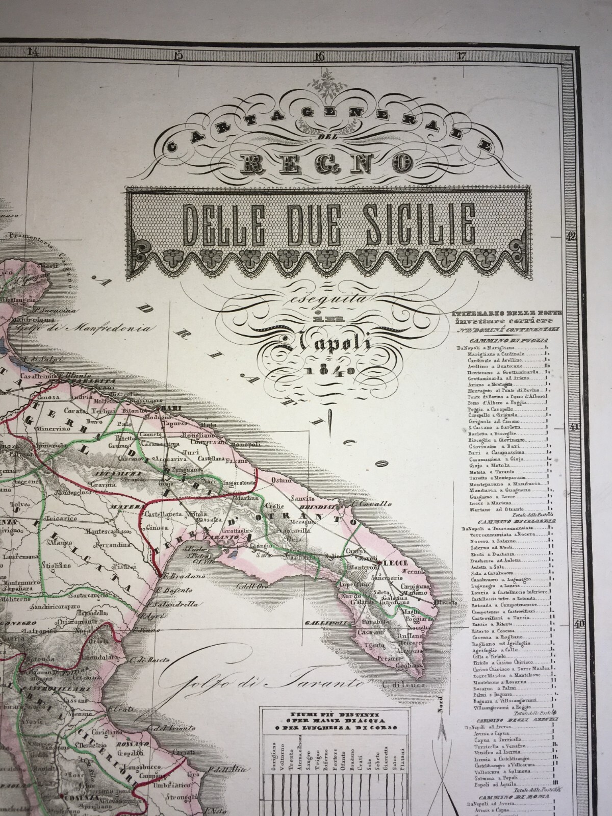 Antica Cartografia: Puglia, Calabria, Sicilia, Campania, Molise, Abruzzo E Viabilità