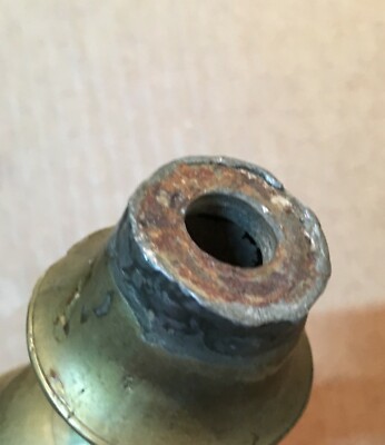 Coppia Di Pomoli Antichi In Ottone Della Metà Dell'Ottocento