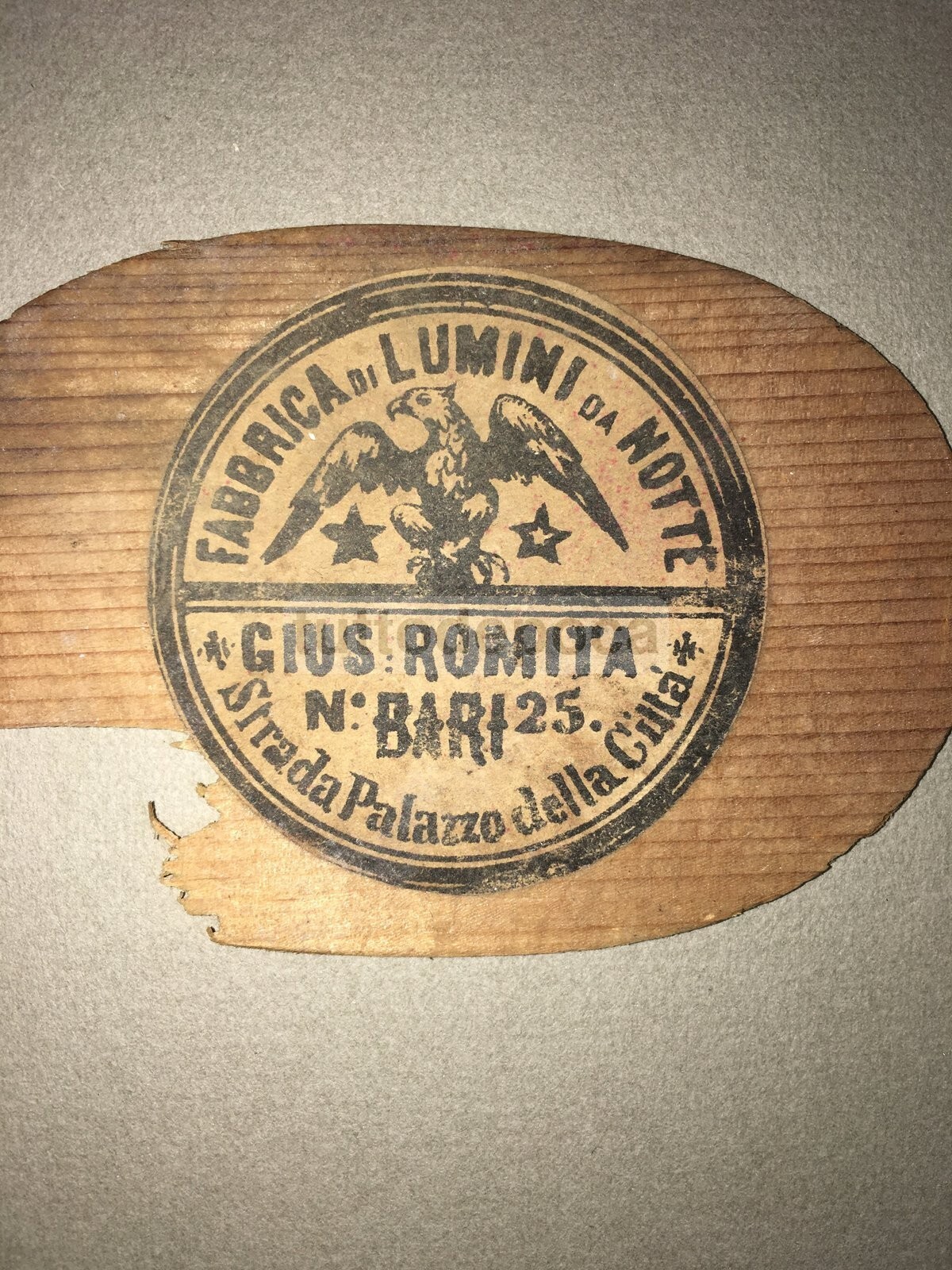 Puglia, Bari: Lumini Da Notte   Antica Pubblicitaria Giuseppe Romita
