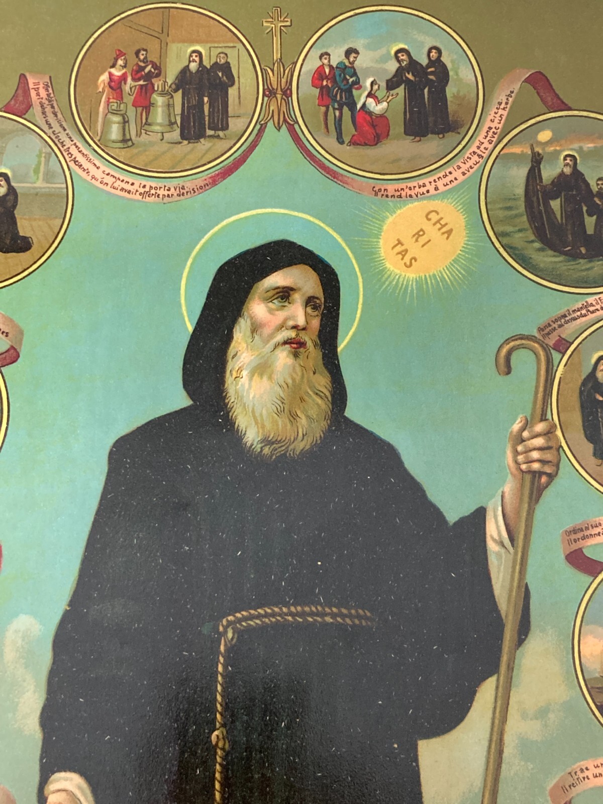 Stampa Popolare Devozionale: San Francesco Di Paola E Dodici Miracoli
