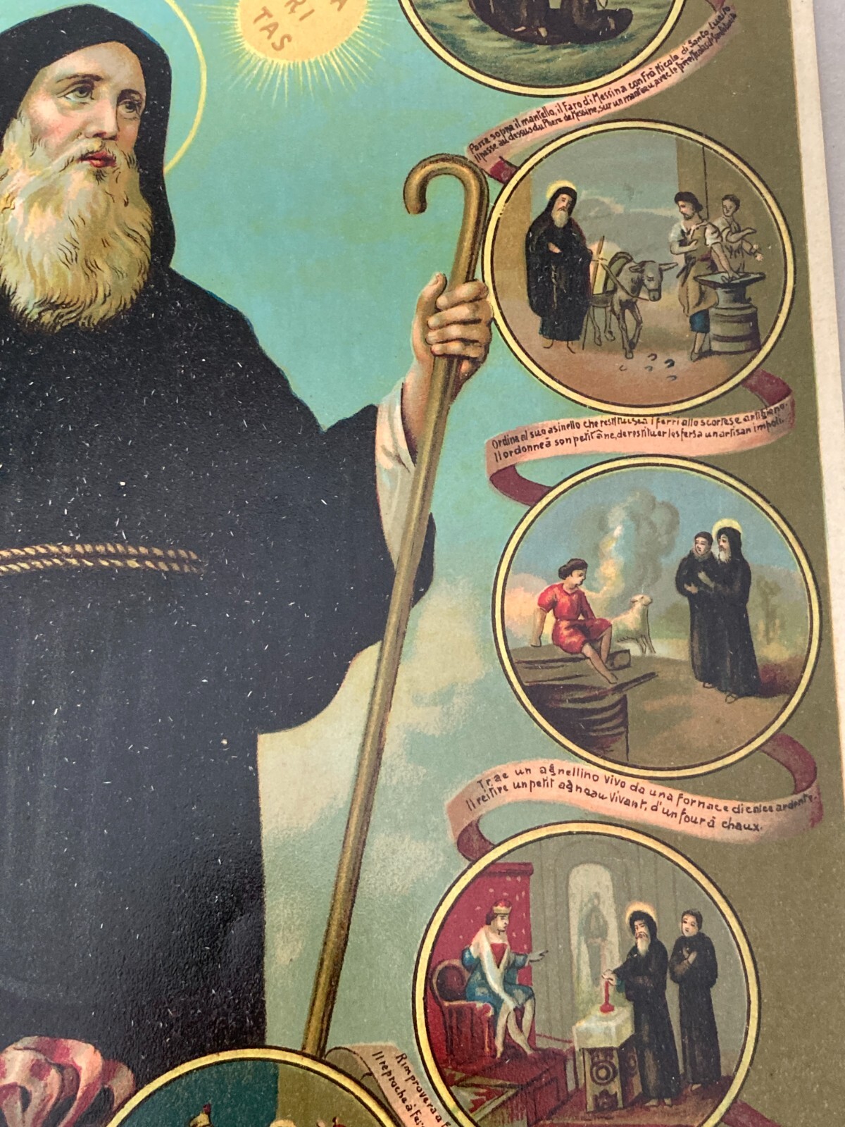 Stampa Popolare Devozionale: San Francesco Di Paola E Dodici Miracoli