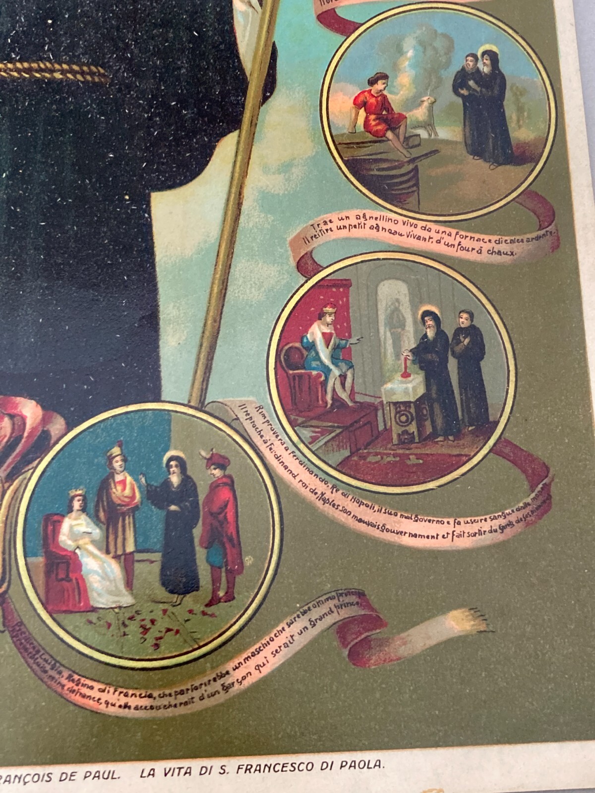 Stampa Popolare Devozionale: San Francesco Di Paola E Dodici Miracoli