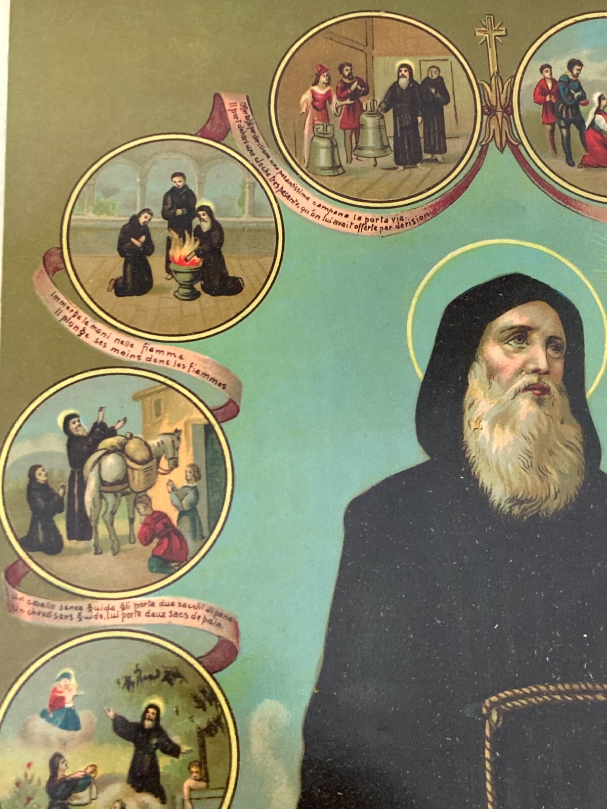 Stampa Popolare Devozionale: San Francesco Di Paola E Dodici Miracoli