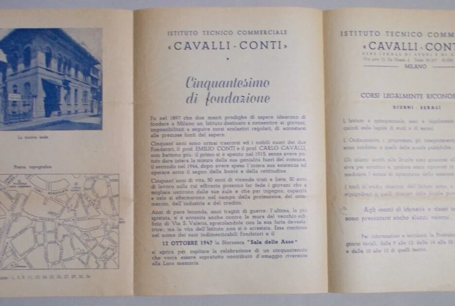 Milan, School, Cavalli Conti Technical Commercial Institute, Advertising with Photo