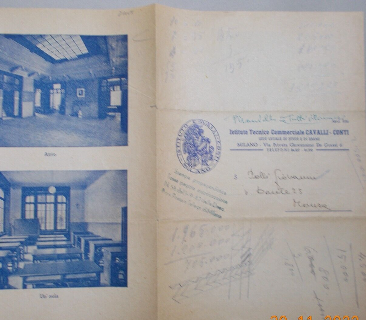 Milano   Scuola   Istituto Tecnico Commerciale Cavalli Conti   Pubblicitaria Con Foto