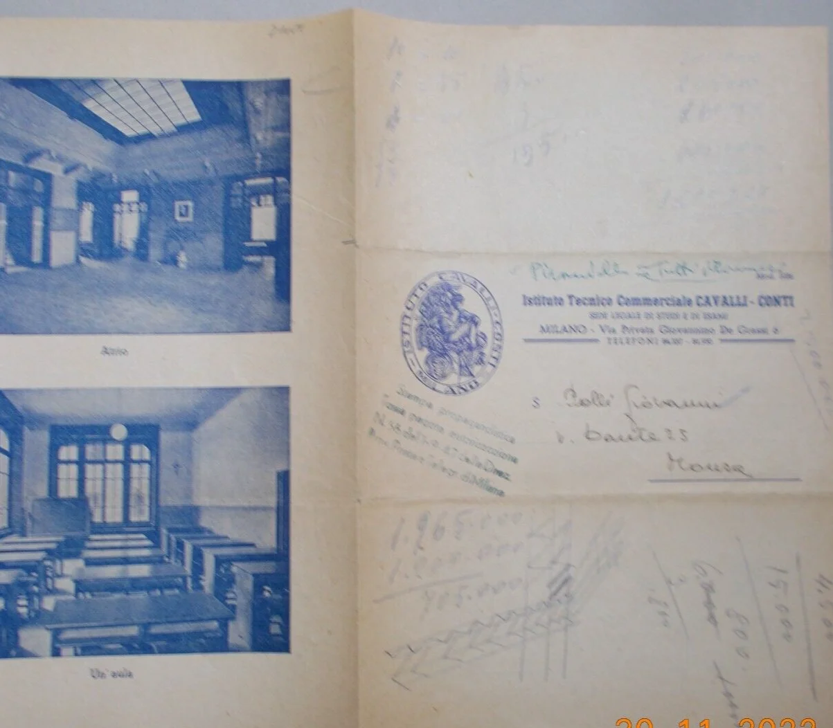 Milan, School, Cavalli Conti Technical Commercial Institute, Advertising with Photo