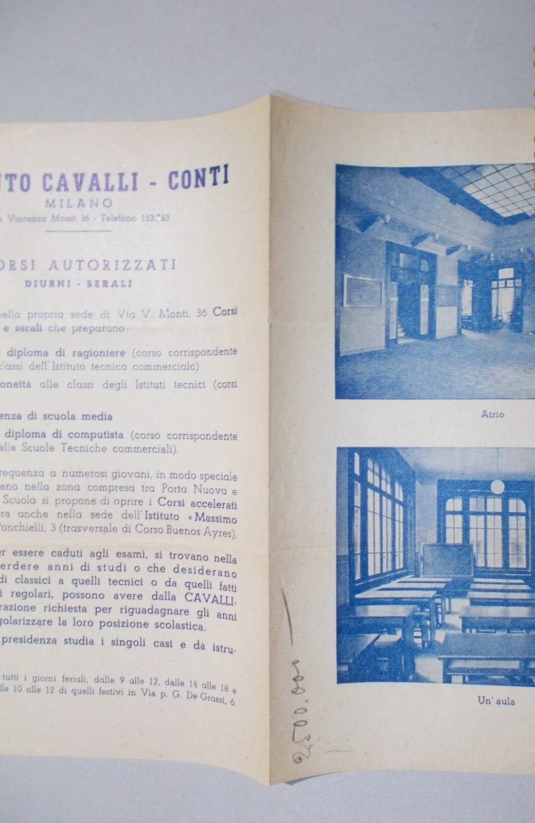 Milan, School, Cavalli Conti Technical Commercial Institute, Advertising with Photo