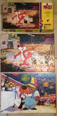 Gioco Istruttivo: Doppio Puzzle Calimero, Il Pulcino Nero. Schmidt Spiel.