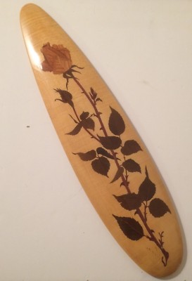 Pannello Decorativo Intarsiato A Motivo Floreale   Design Del Novecento