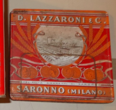 Scatola Di Latta Pubblicitaria Lazzaroni Saronno   Navigazione Ed Esportazione