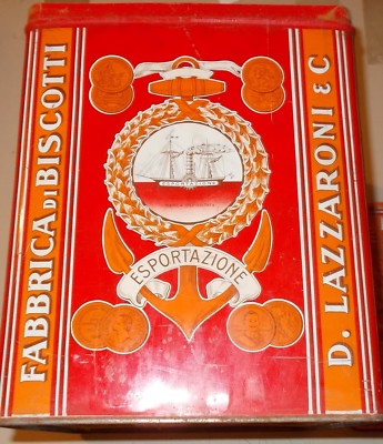 Scatola Di Latta Pubblicitaria Lazzaroni Saronno   Navigazione Ed Esportazione